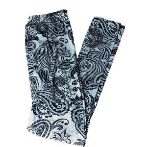 Kimberly C Black & White Paisley Patterned Leggings, OS